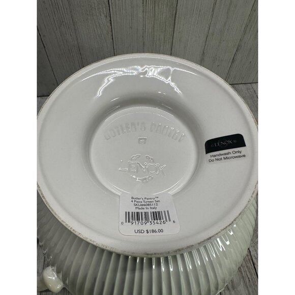 Vtg Lenox Butler's Pantry Soup Tureen with Lid and Ladle with Tag Cream 12" Tall - Picture 13 of 15